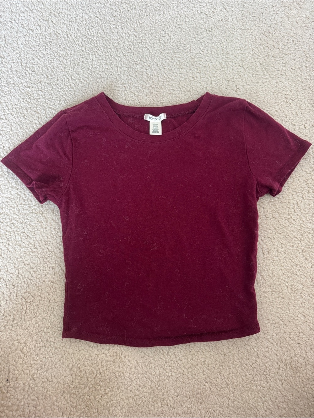 Bozzolo Maroon Short Sleeve Crewneck Tee